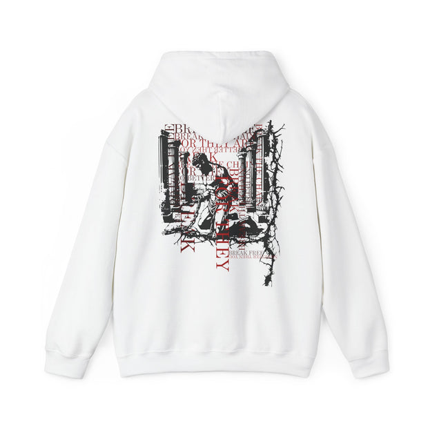 Unchained™ White | Unisex Heavy Blend™ Hooded Sweatshirt 